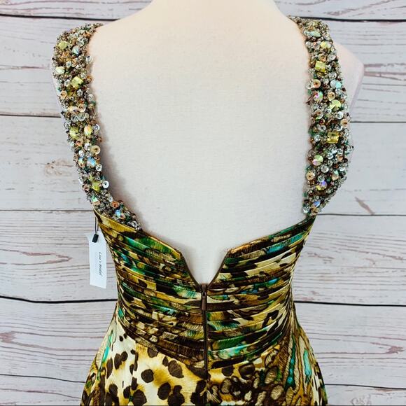 Night Moves by Allure Animal print w/ teal beaded - Picture 6 of 8
